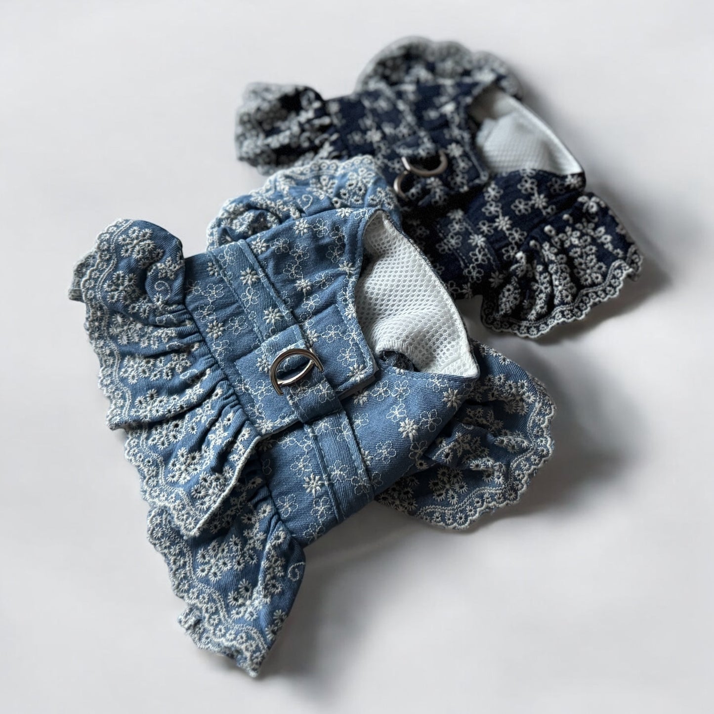 Spitzen-Denim-Geschirr mit Leine