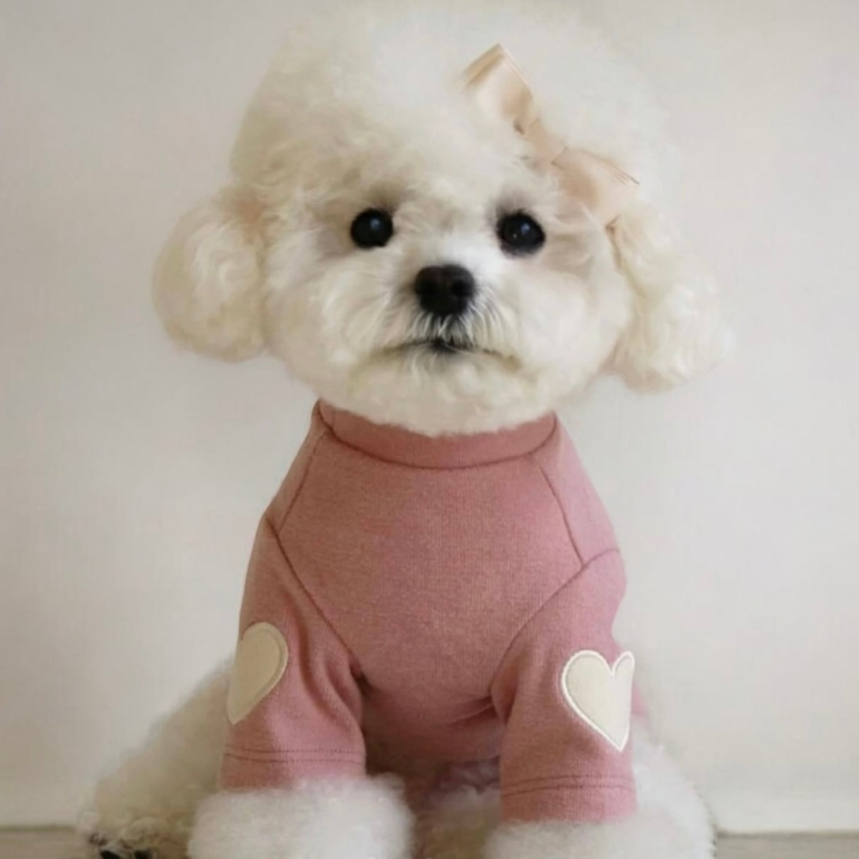 Herz & Herz Flauschiges Fleece-Kleid mit Ärmeln