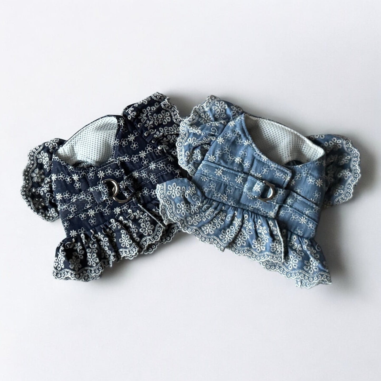 Spitzen-Denim-Geschirr mit Leine